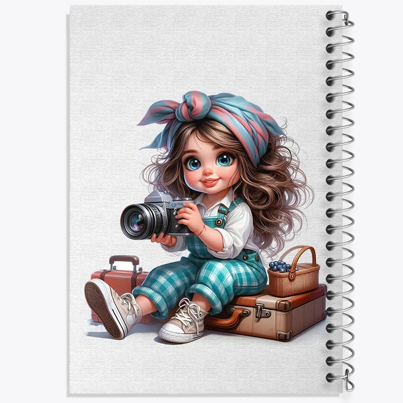 دفتر مشق 50 برگ خندالو طرح دختر عکاس کد F5534