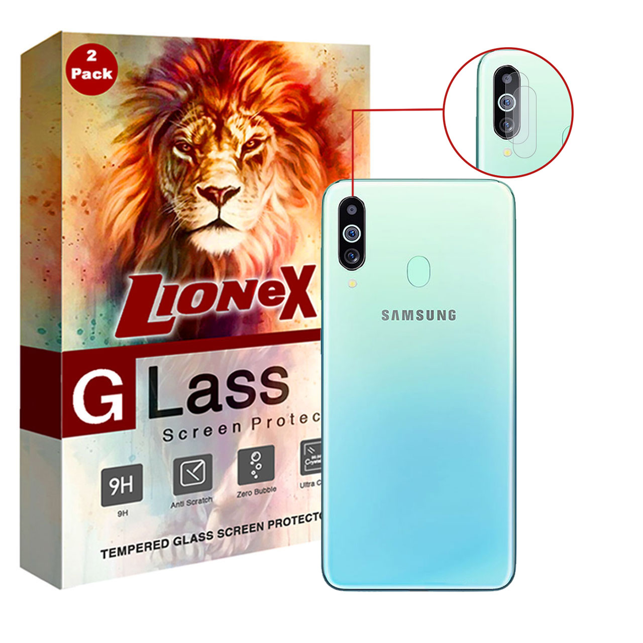 محافظ لنز دوربین لایونکس مدل UTFS مناسب برای گوشی موبایل سامسونگ Galaxy M40 بسته دو عددی