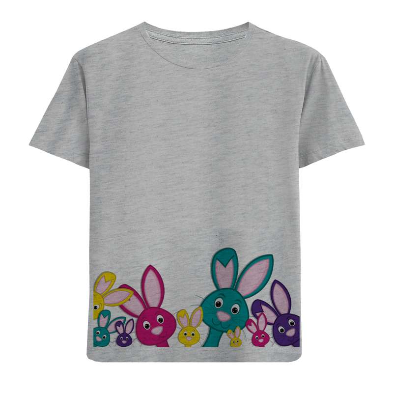 تی شرت آستین کوتاه دخترانه مدل خرگوش ها D199