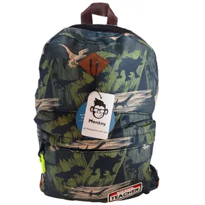 کوله پشتی بچگانه SCHOOL مدل مانکی طرح دایناسور 