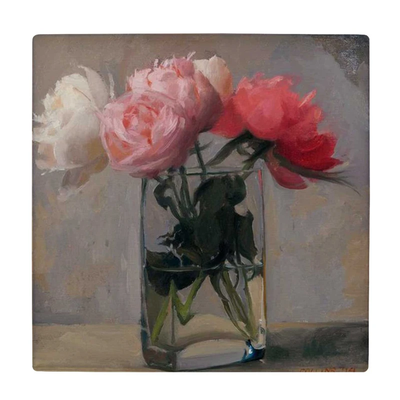  زیر لیوانی طرح نقاشی گل های رز در لیوان شیشه ای کد    3455335_1310