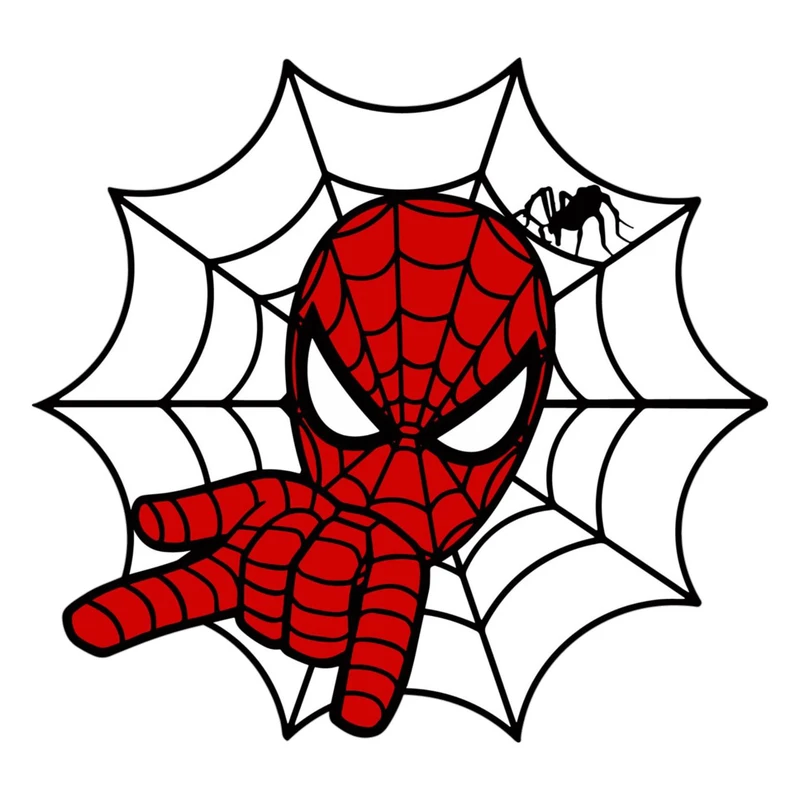 استیکر پارچه و لباس پاد آفرین مدل کارتونی اسپایدرمن مردعنکبوتی بامزه جذاب کد 1653