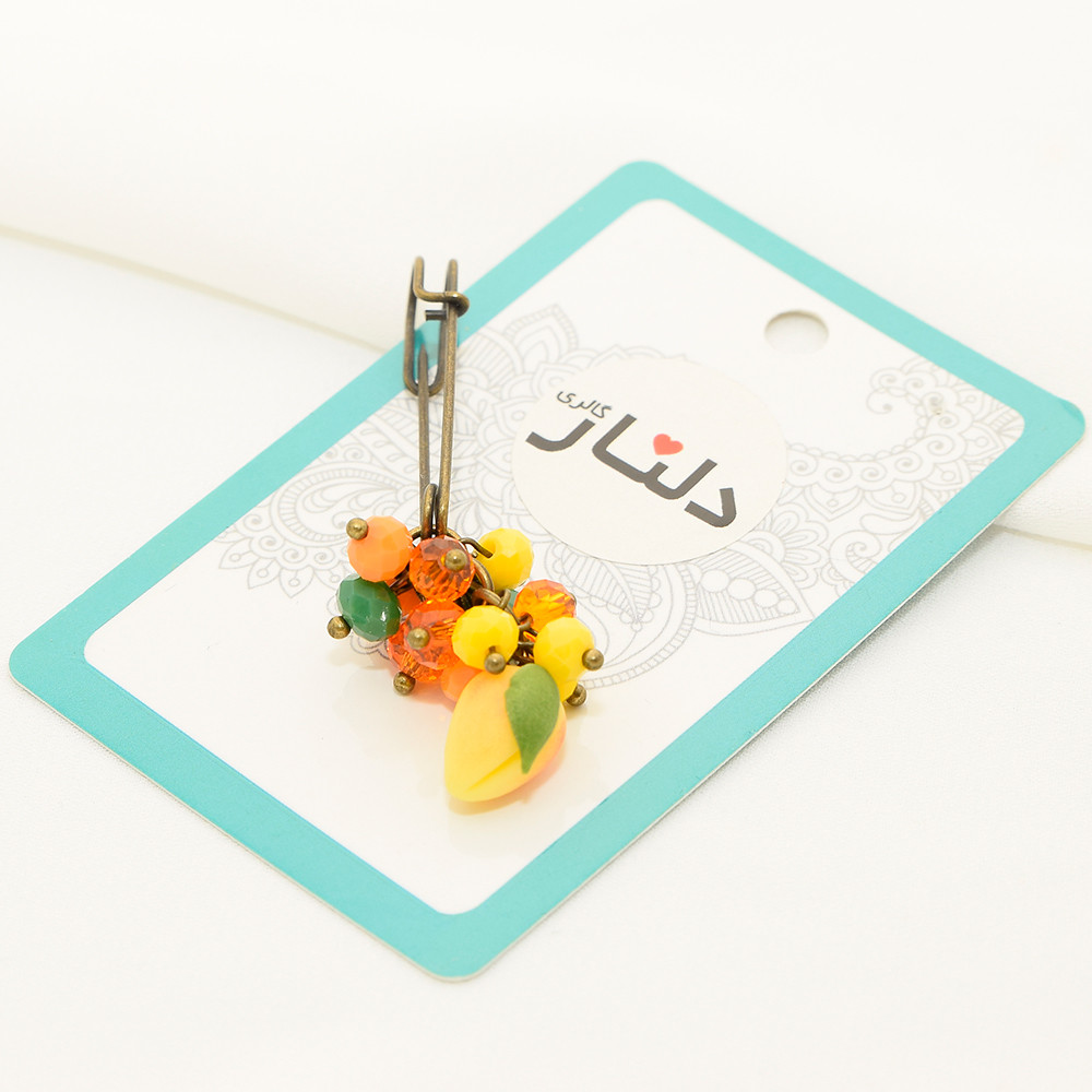 سنجاق سینه زنانه دلنار گالری مدل زردآلو سنجاق سینه زنانه دلنار گالری مدل زردآلو