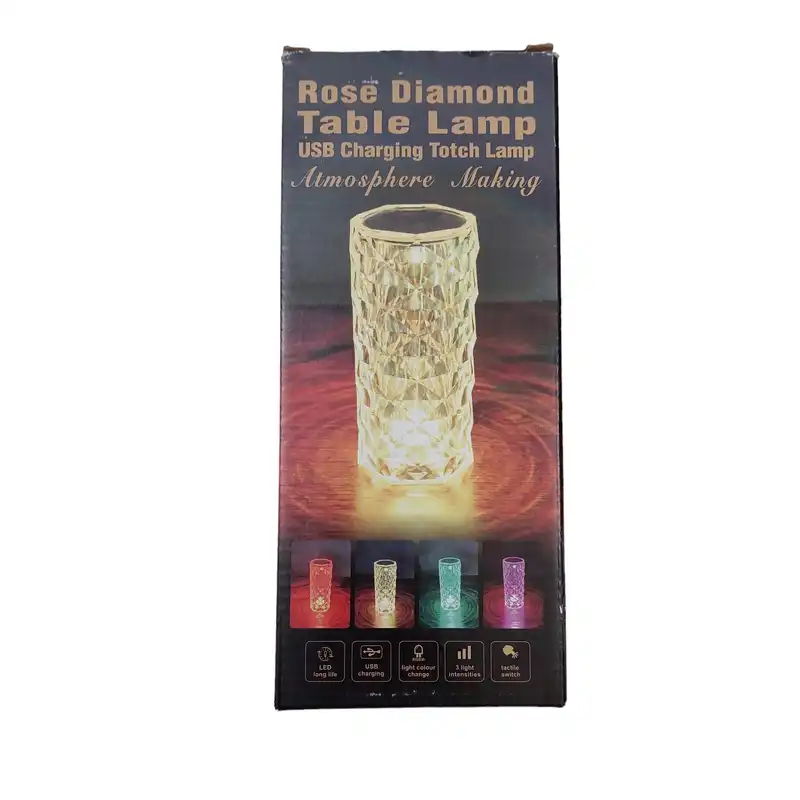 آباژور رومیزی مدل ریموت دار استوانه ای رز دیاموند