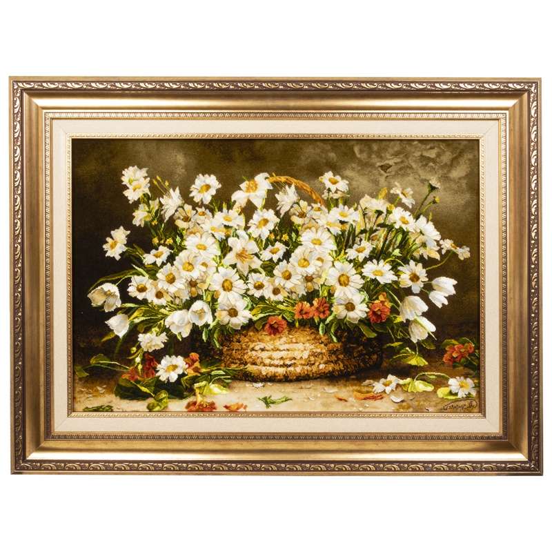 تابلو فرش دستباف سی پرشیا مدل گل در سبد کد 902742