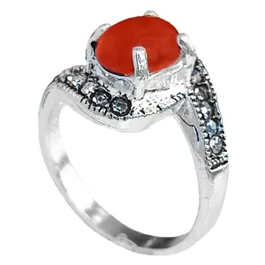 انگشتر نقره زنانه مدل عقیق یمنی YW4186