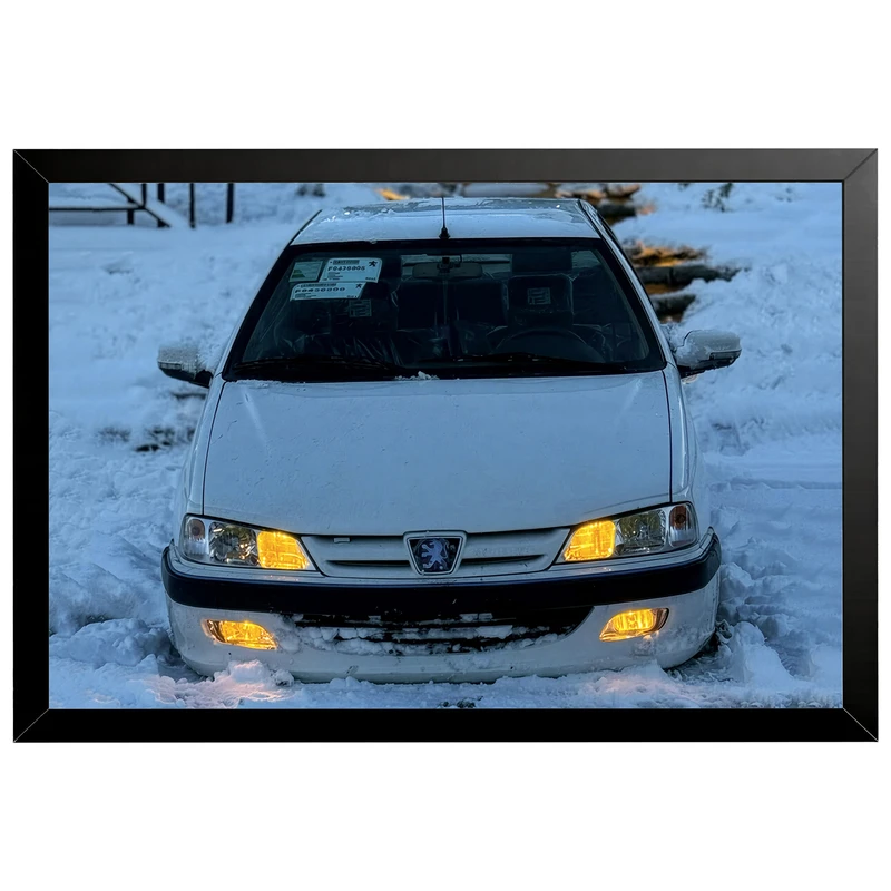 تابلو بکلیت طرح ماشین و خودرو پژو پارس (پرشیا) مدل B-po2140 فریم مشکی