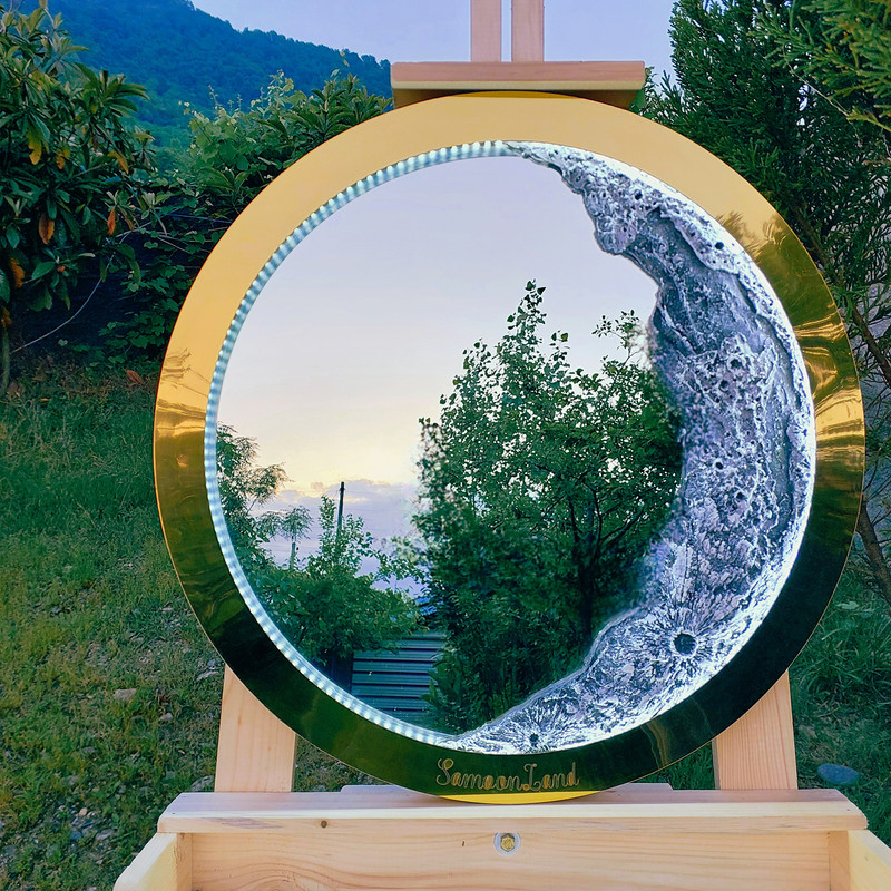 تابلو آینه ماه نوری سامون لند مدل دیواری کد 01