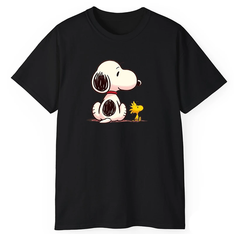 تی‌شرت آستین کوتاه مردانه پاد آفرین مدل اسنوپی و دوست کوچک44