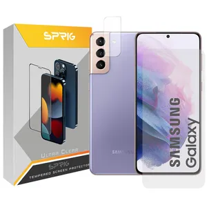 محافظ لنز دوربین اسپریگ مدل SH-UV مناسب برای گوشی موبایل سامسونگ Galaxy S21 به همراه محافظ صفحه نمایش