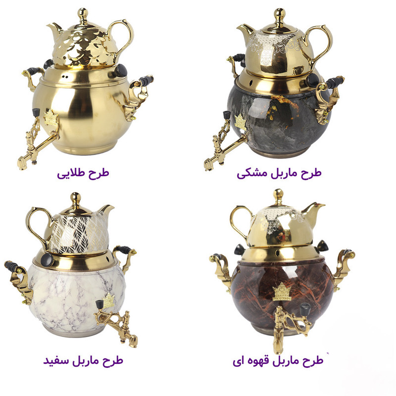 ست کتری و قوری ایران شرق مدل ماربل E001 گنجایش 6 لیتر