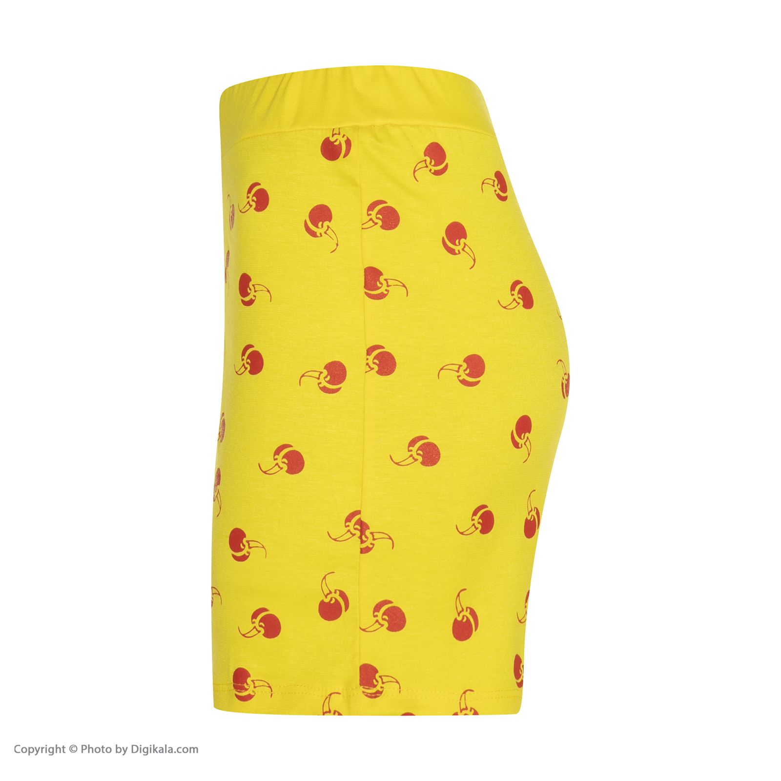 ست تی شرت و شلوارک زنانه افراتین مدل آلبالو کد 6557 رنگ زرد -  - 8