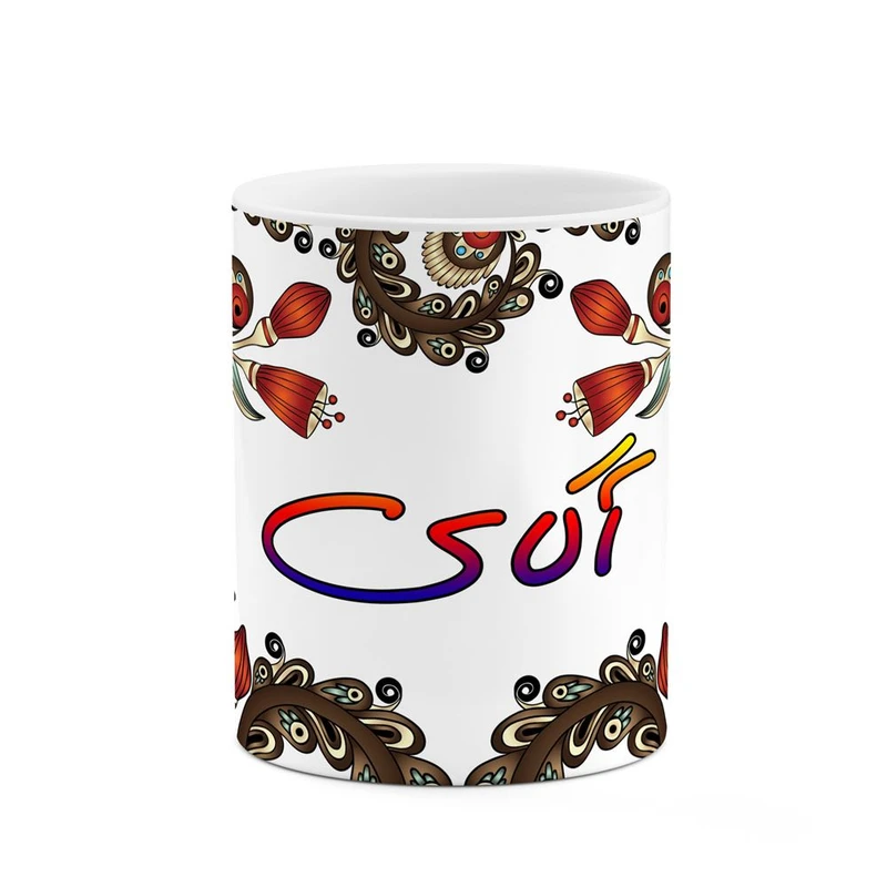 ماگ کاکتی مدل اسم آکای طرح سنتی گل و بته کد mgh43689