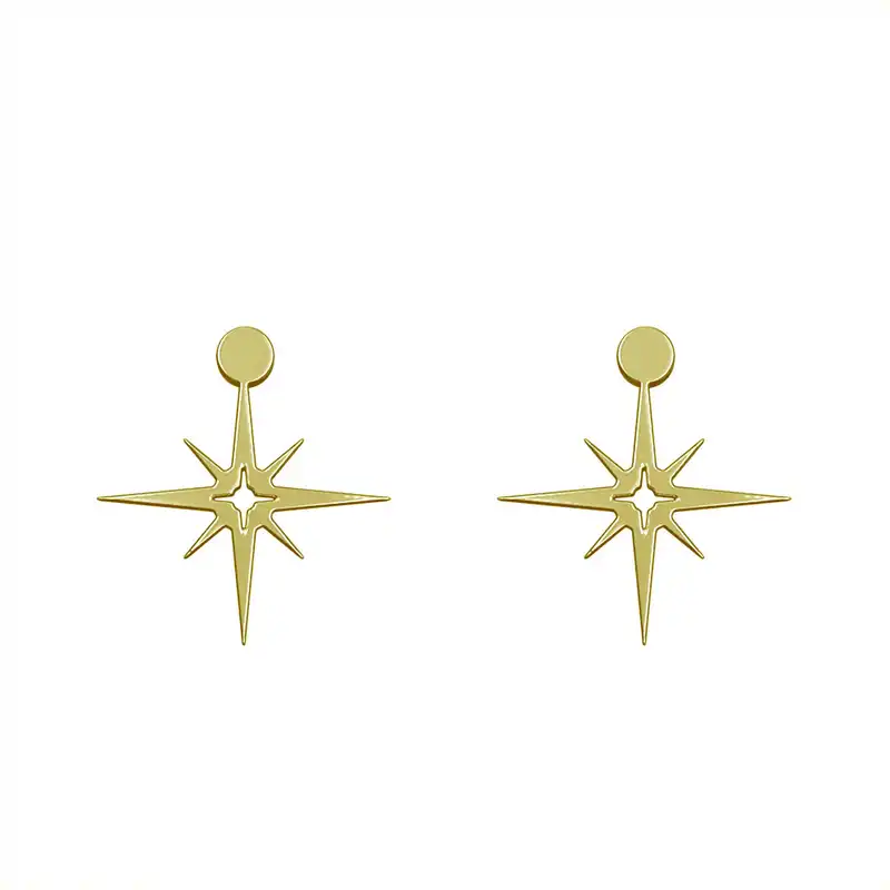 گوشواره طلا 18 عیار زنانه مدوپد مدل ستاره کد GA1-15492