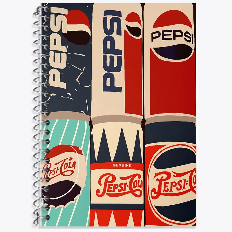 دفتر زبان 50 برگ خندالو مدل دو خط طرح نوشابه پپسی کد F7428