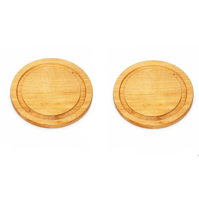 زیر لیوانی چوبی مدل شیاردار طرح دایره کد 20m مجموعه ۲ عددی 