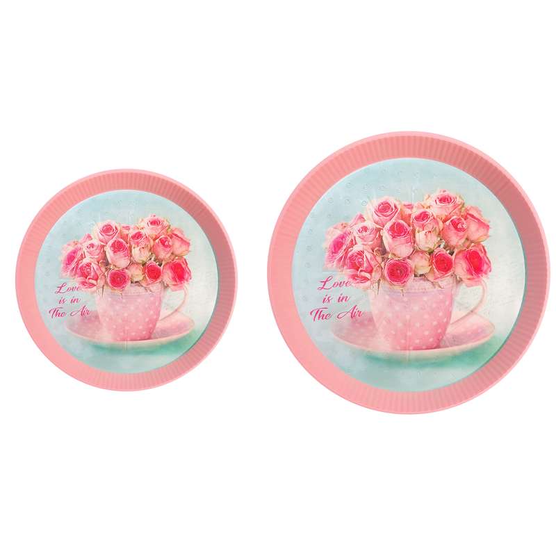 سینی مدل Cup of Rose بسته دو عددی