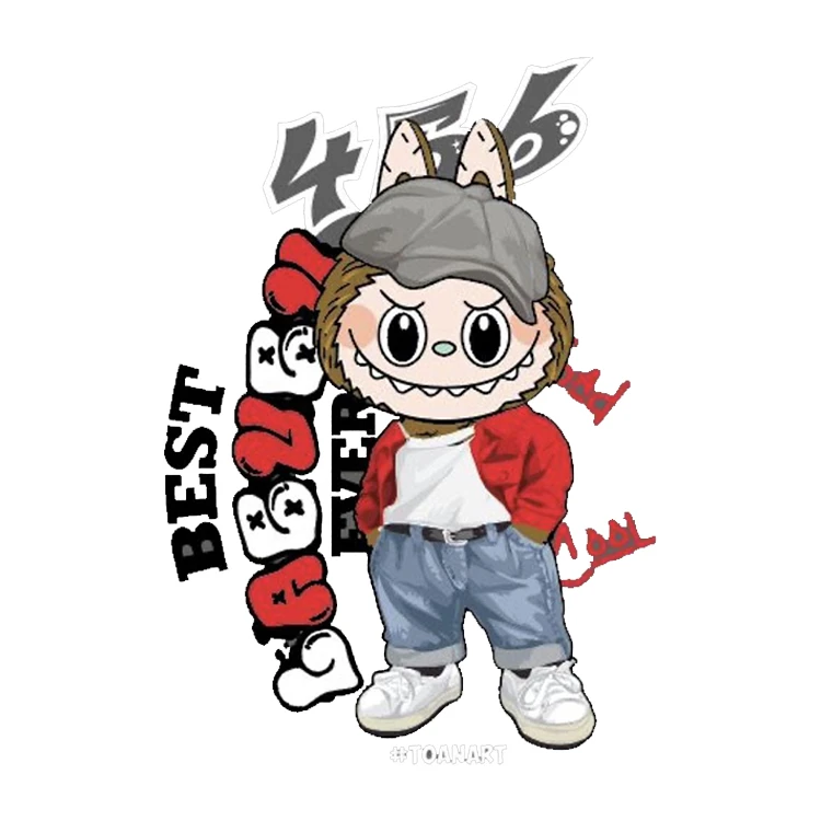 استیکر پارچه و لباس پاد آفرین مدل لبوبو کد 1938