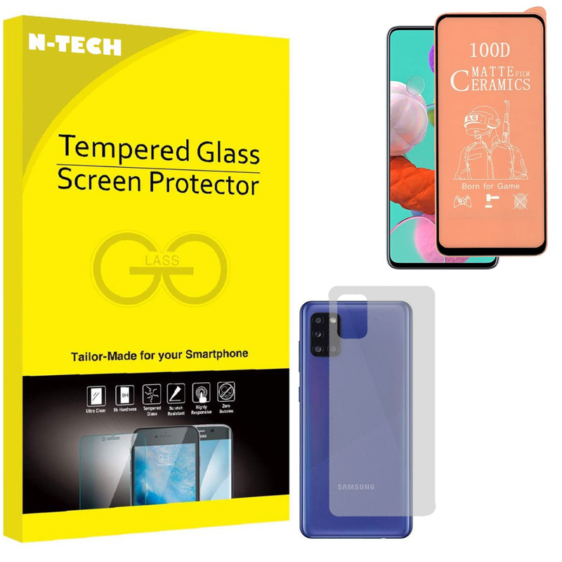  محافظ صفحه نمایش سرامیکی مات انتک مدل CRBKM-01 مناسب برای گوشی موبایل سامسونگ Galaxy A31 به همراه محافظ پشت گوشی 