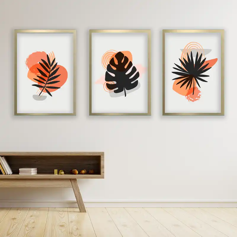 تابلو مدل مینیمال دکوراتیو کد LA-G30110 مجموعه 3 عددی