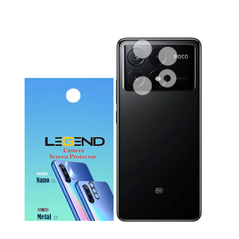 محافظ لنز دوربین لجند مدل نانوگلس مناسب برای گوشی موبایل شیائومی Poco X6 Pro