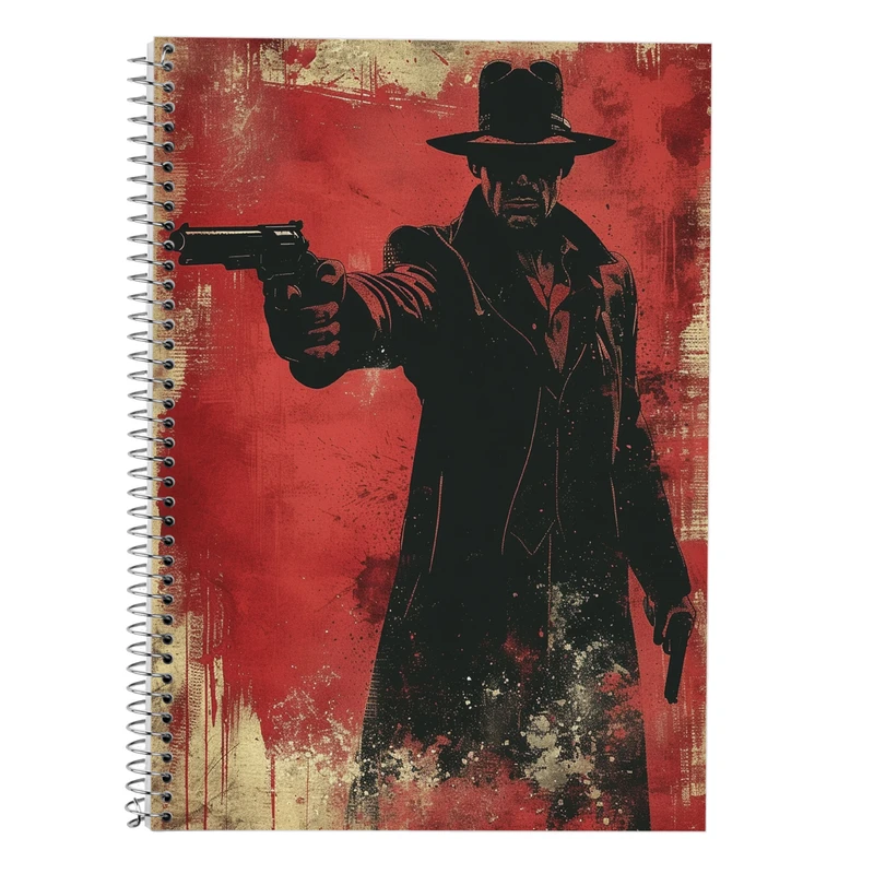 دفتر زبان 50 برگ مدوپد مدل دو خط طرح رد دد red dead کد DF13535