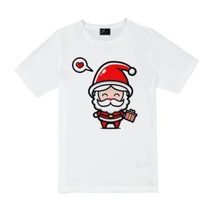 تی شرت آستین کوتاه دخترانه مدل کریسمس کد B3 رنگ سفید