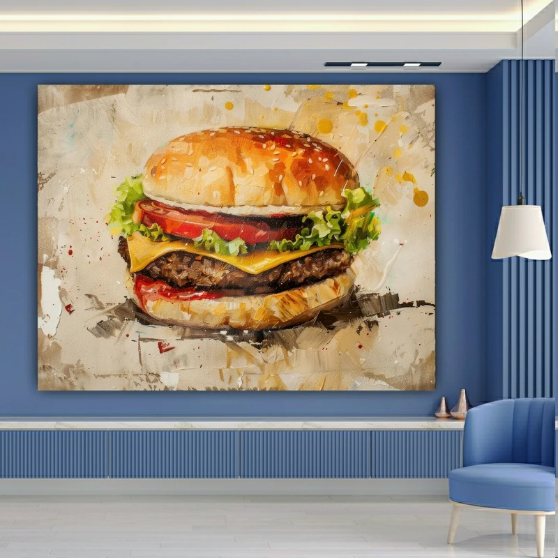  پوستر طرح نقاشی مدل همبرگر کد GR1000