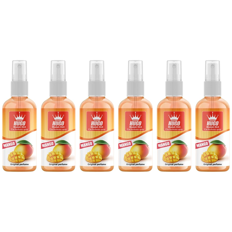 اسپری خوشبو کننده خودرو هوگو مدل انبه کد 013 حجم 50 میلی لیتر بسته 6 عددی
