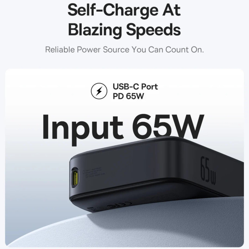 پاوربانک بیسوس مدل Free2Pull 65W ظرفیت 20000 میلی آمپر ساعت به همراه کابل USB-C