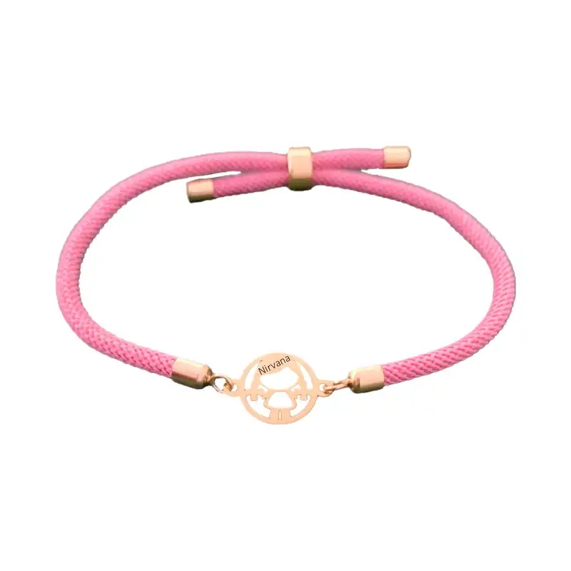 دستبند طلا 18 عیار دخترانه لیردا مدل اسم نیروانا