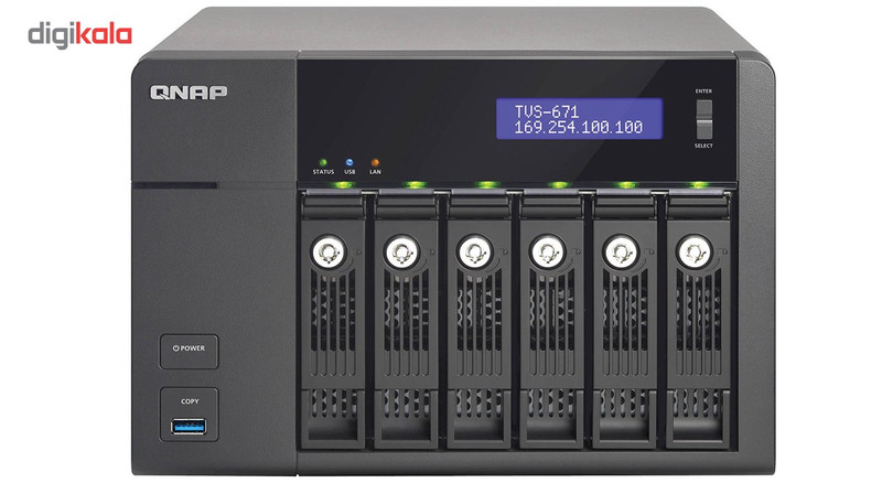 ذخیره ساز تحت شبکه کیونپ مدل TVS-671-i3-4G بدون دیسک