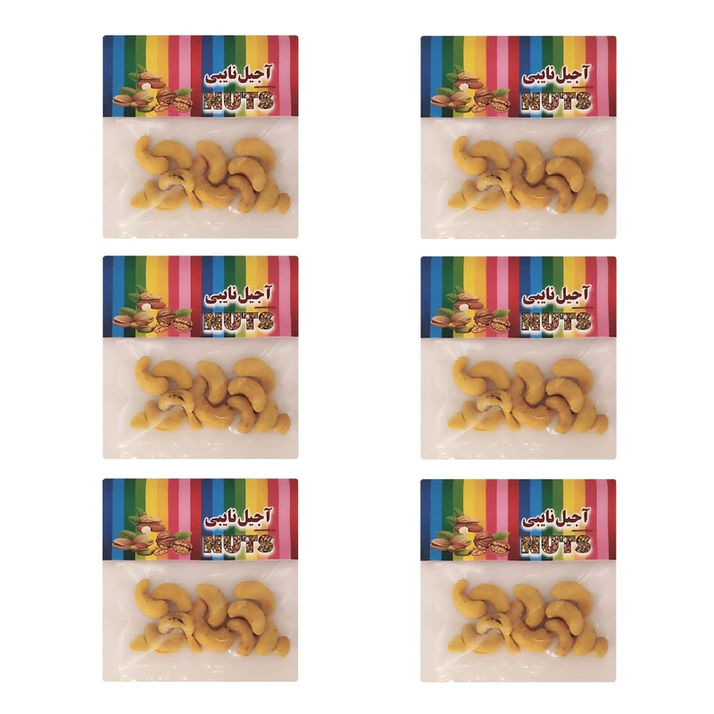 مغز بادام هندی بو داده و شور نایبی - 30 گرم بسته 6 عددی