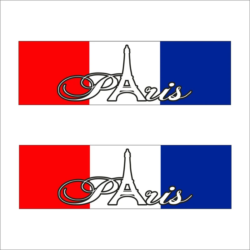 برچسب پارکابی خودرو طرح پرچم فرانسه کد FE2 بسته 2 عددی