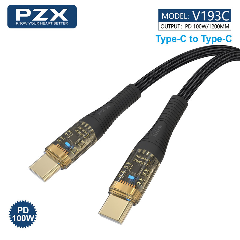 کابل USB-C پی زد ایکس مدل V193C 100W طول 1 متر