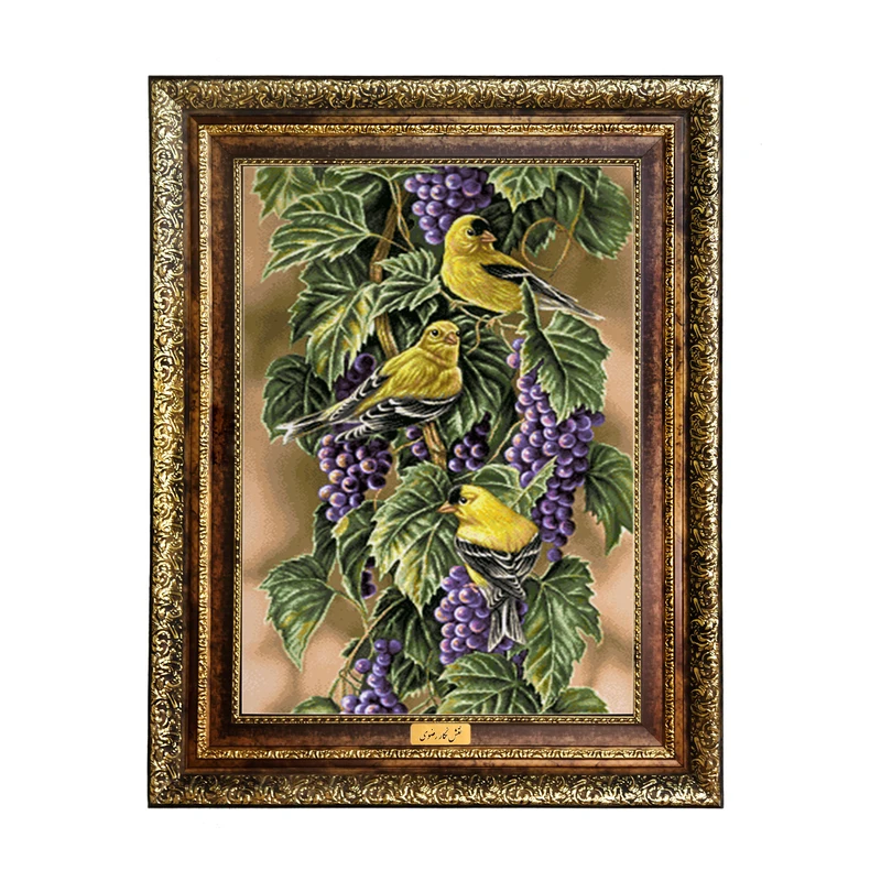 تابلو فرش ماشینی نقش نگار رضوی طرح پرنده کد 4895KH