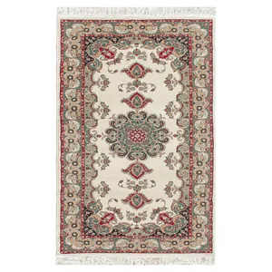 فرش ماشینی خاطره کویر یزد کد K031 زمینه کرم