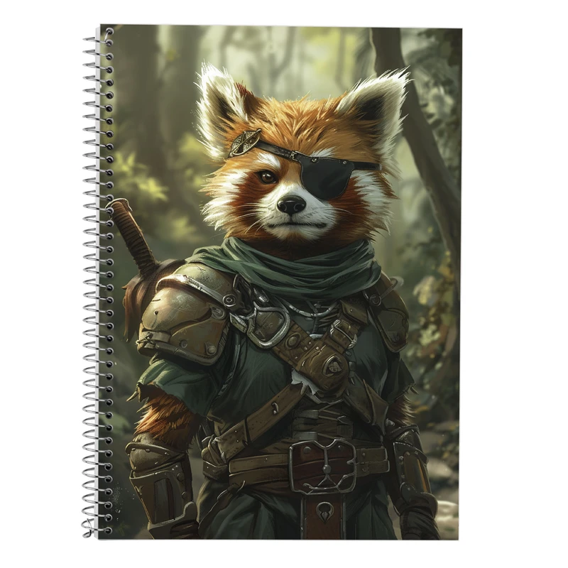 دفتر زبان 50 برگ مدوپد مدل سه خط طرح حیوانات جنگجو کد DF14882