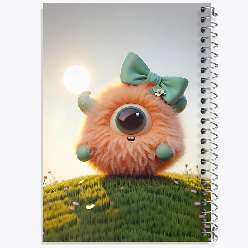 دفتر شطرنجی 50 برگ خندالو طرح هیولای کیوت کد F6292