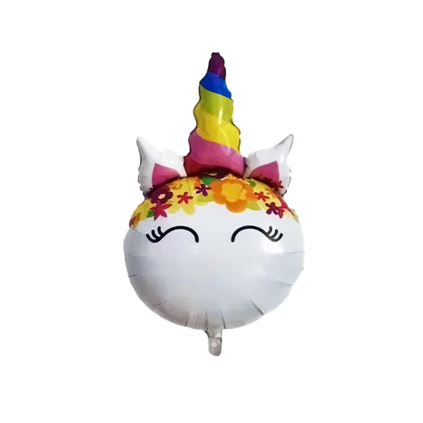 بادکنک فویلی مدل تک شاخ گرد کد UnicornB