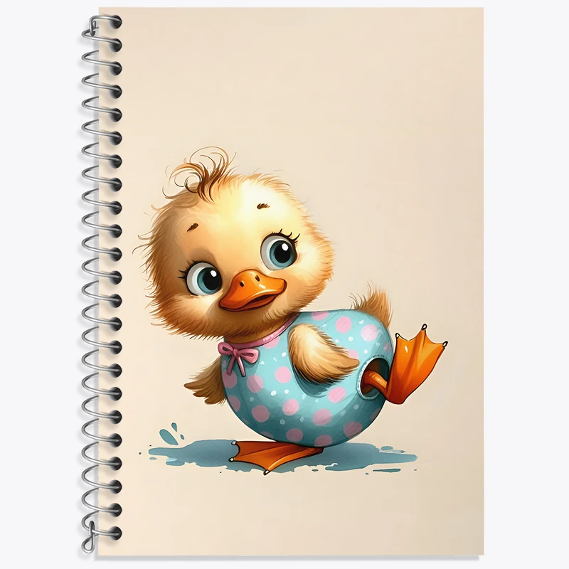 دفتر زبان 50 برگ خندالو مدل دو خط طرح جوجه اردک بامزه کد N5503