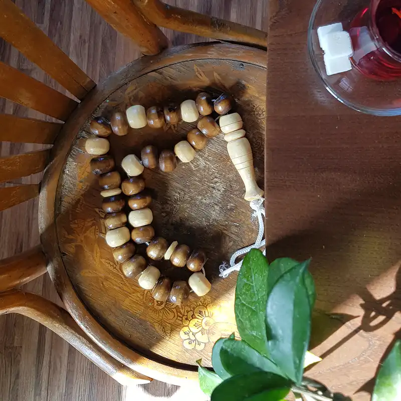 آویز چوبی  طرح تسبیح مدل B-220