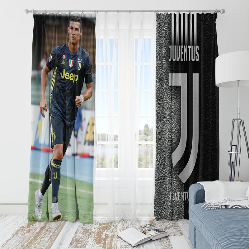 پرده طرح رونالدو کد 1071 سایز 150x290 سانتی متر