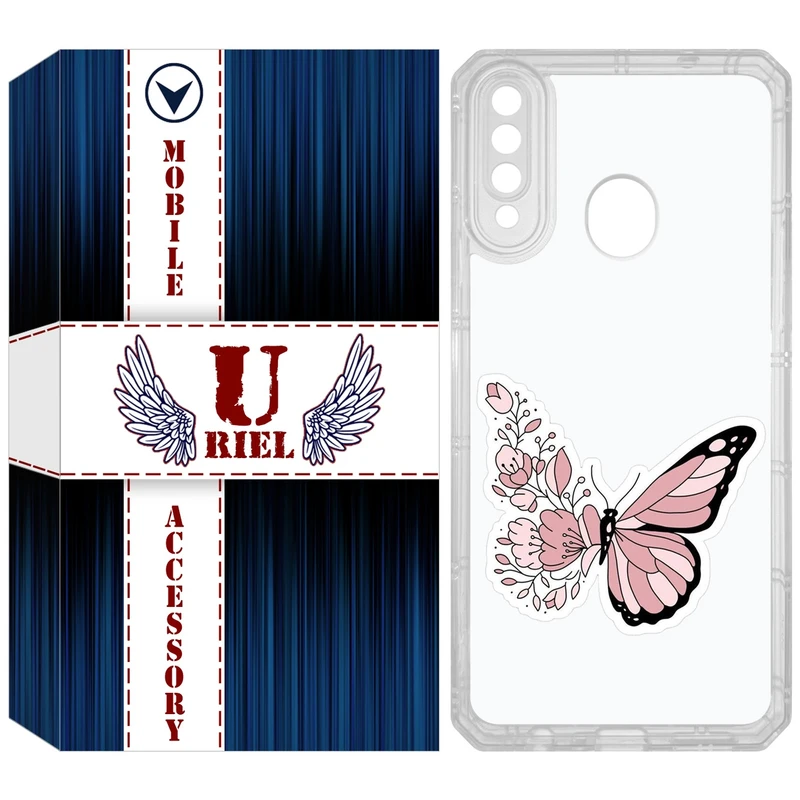 کاور یوریل مدل Clear کد 98 طرح پروانه مناسب برای گوشی موبایل سامسونگ Galaxy A20s
