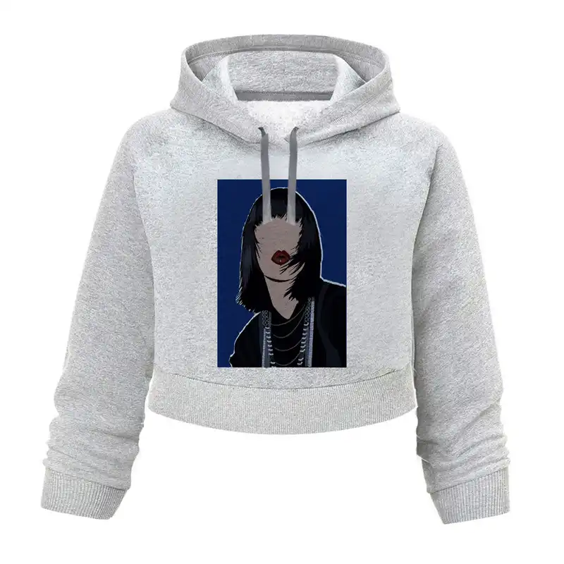 هودی کراپ زنانه مدل بلک پینک کد K96 T