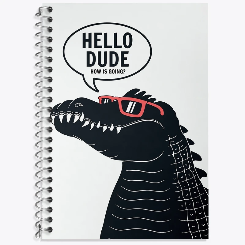 دفتر زبان 50 برگ خندالو مدل سه خط طرح دایناسور کد N523