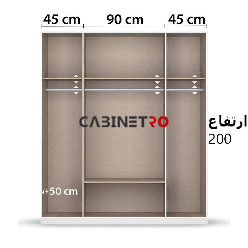 کمد لباس فلفور کابینت مدل  S180cm MDF