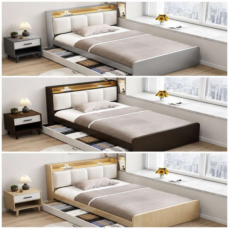 تخت‌خواب ملامینه یک نفره تخت خواب توپولون مدل a90 سایز 90 * 200 سانتی‌متر