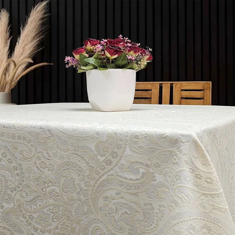 رومیزی رزین تاژ مدل بته جقه سایز 220x150 سانتی‌متر