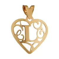 آویز گردنبند طلا 18 عیار زنانه مایا ماهک مدل MM1473 طرح حرف لاتین L و قلب